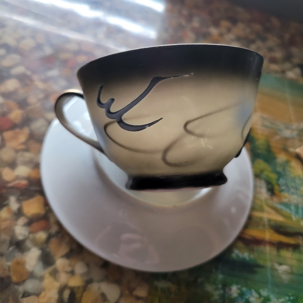 Vintage Hand Painted Nippon Moriage Dragonware‎ tea cup Victora Espresso size - Picture 6 of 15